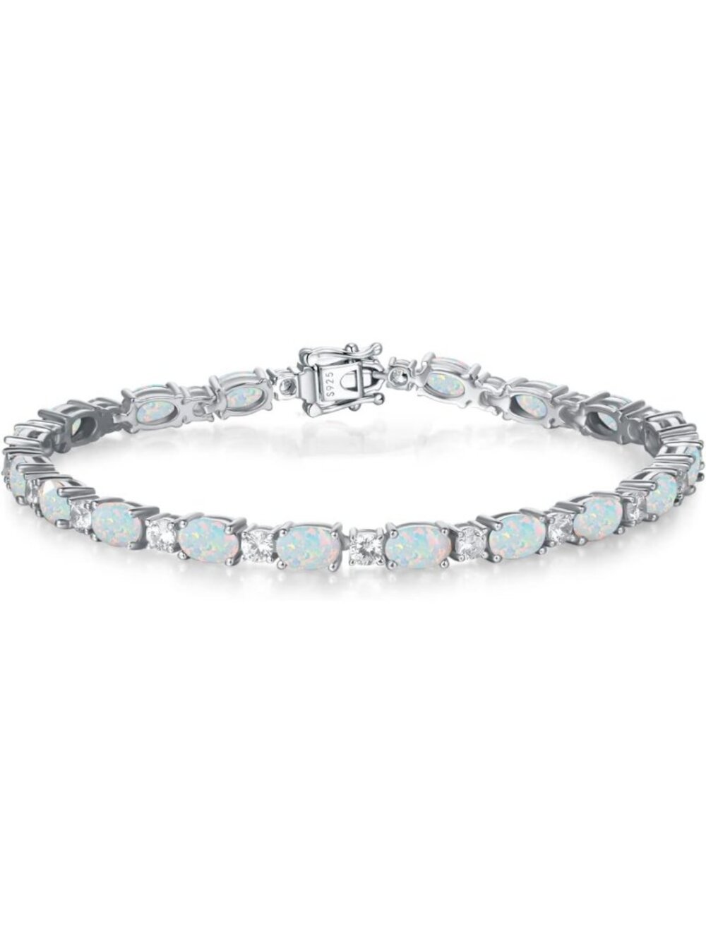 Elegant Birthstone Tennis Bracelet in Sterling Silver with Colorful Gemstones